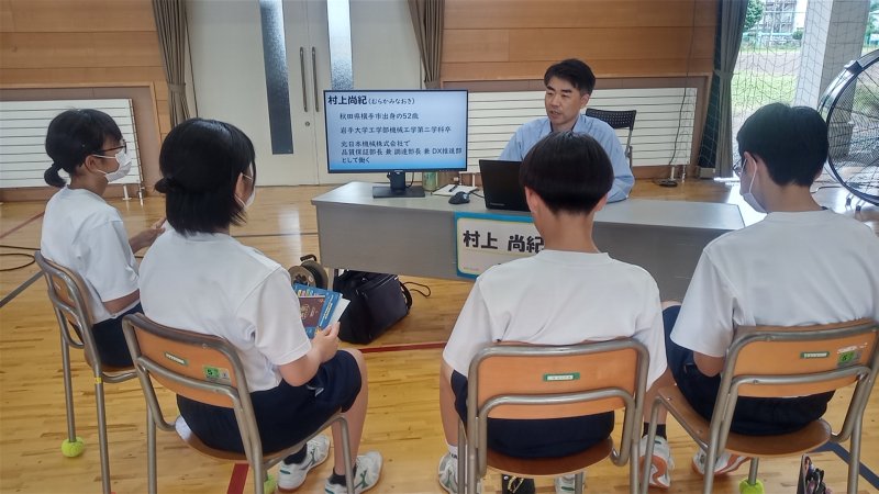7/11 巻堀中学校での様子